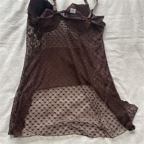 Rampage Heart Sheer Brown Lingerie Sexy Dress Size Depop