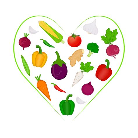 Heart Of Vegetables Vector Illustration Vegetables Fresh Vegetables