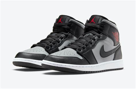 Air Jordan 1 Mid Black Grey Red 554724 096 Release Date Info Sneakerfiles