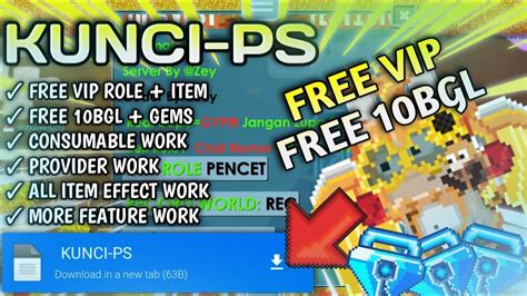 FREE VIP ROLE 10BGL KUNCI PS GTPS TERBARU 2023 Growtopia