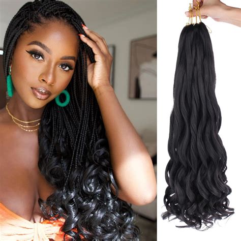 8 Packs French Curl Braiding Hair Pre Stretched Bouncy Loose Wavy