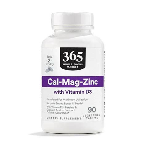 Cal Mag Zinc With Vitamin D3 90 Vegetarian Tablets At Whole Foods Market