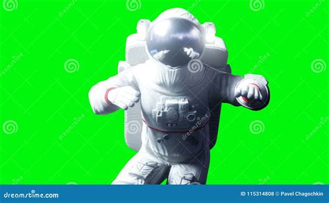 Astronaut Levitation In Space Green Screen Realistic 4k Animation