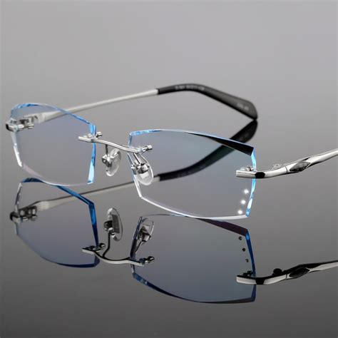 Prescription glasses for men Frameless spectacles myopia hyperopia Radiation proof glasses ...