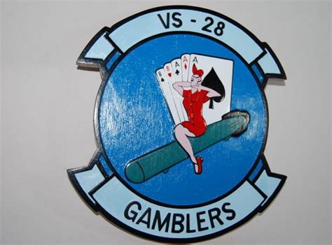 gamblers plaque  mahogany navy squadron nostalgia