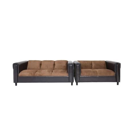 HomeRoots Amelia 72 In Rolled Arm Chenille Rectangle Sofa In Brown And