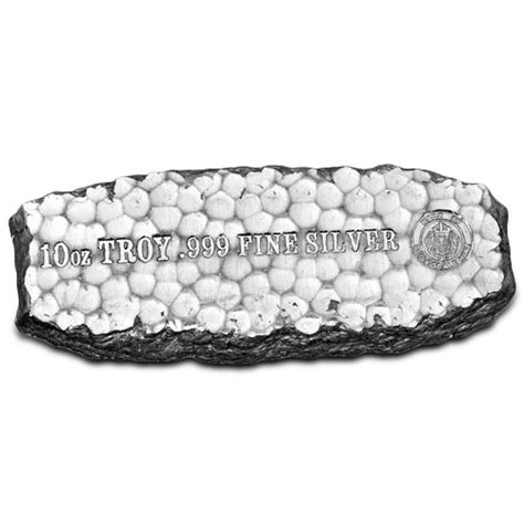 10 Oz Silver Tombstone Nugget Bar New Scottsdale Mint Provident Metals