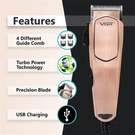 VGR V 131 Professional Corded Hair Clipper For Men Rose Gold At Rs