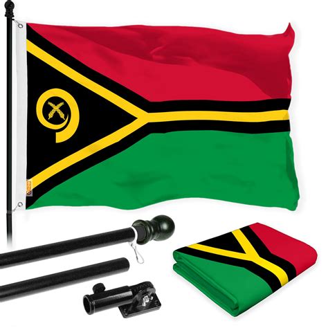 G128 Combo Pack 6 Ft Tangle Free Aluminum Spinning Flagpole Black