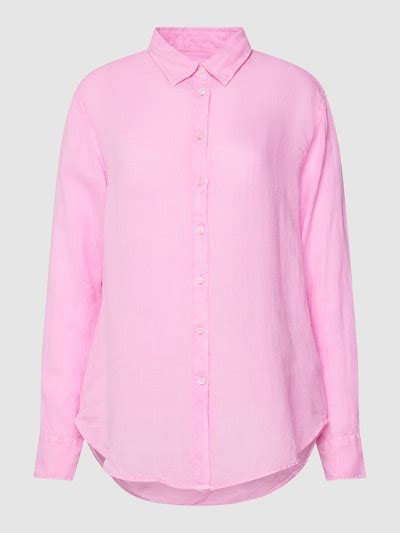 Italy Leinenbluse Mit Hemdblusenkragen Modell Mira Pink Online