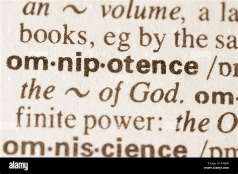 Definition of word omnipotence in dictionary Stock Photo - Alamy