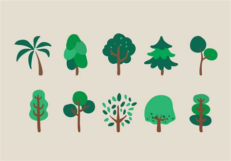 Trees Illustration Set 100123 Vector Art At Vecteezy