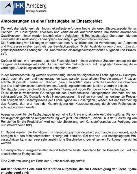 Report Industriekaufmann Beispiel