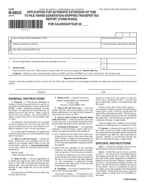 Fillable Online Form M 68 2010 Application For Automatic Extension Of