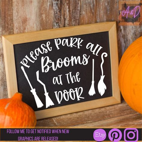 Broom Parking Sign SVG Witch Parking SVG Halloween Decor Etsy