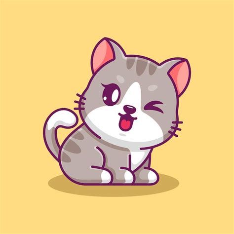 Premium Vector | Cute baby cat sitting cartoon