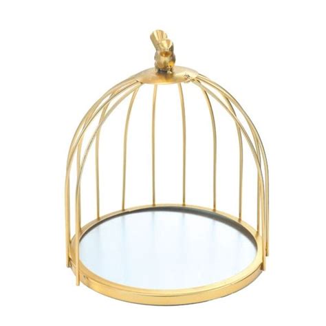 A Golden Birdcage On A White Background