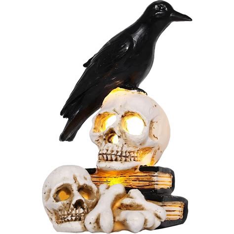 Halloween Skull And Crow Decorative Ornaments, Amazing Night Light - FeelGift