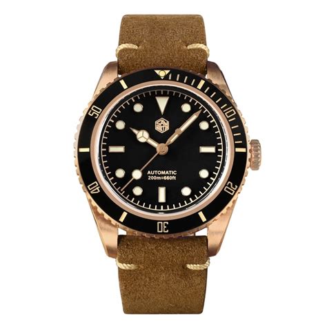 San Martin 38mm Vintage 6200 CuSn8 Bronze Diver Luxury Men Watch PT5000