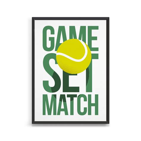 Game Set Match Poster / Tennis Wall Art / Motivational - Etsy