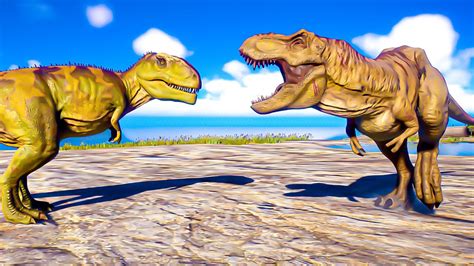 2x T Rex Vs 2x Giganotosaurus Dinosaurs Fight Jurassic World