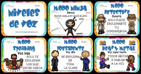 Tarjetas Para Mantener El Nivel De Voz En El Aula