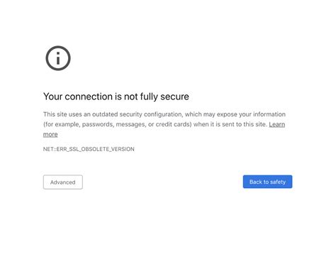 Chromium Blog: Chrome UI for Deprecating Legacy TLS Versions 