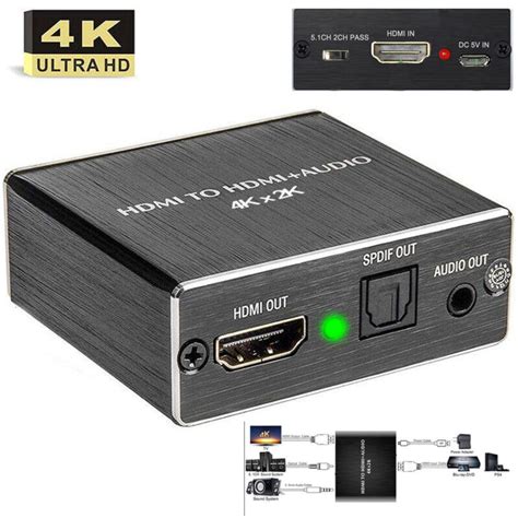 Neoteck Hdmi Audio Extractor Converter Hdmi To Optical Toslink Spdif