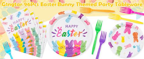 Amazon G Ngtar Pcs Easter Bunny Peeps Party Plates Supplies