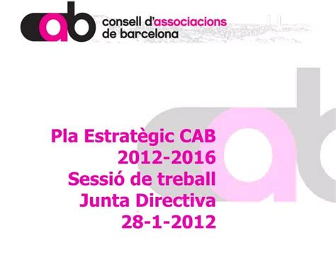 Ppt Pla Estrat Gic Cab Sessi De Treball Junta Directiva