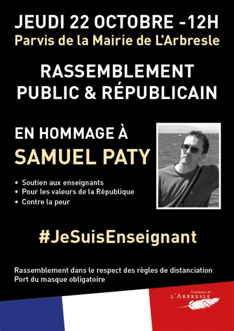 Hommage à Samuel Paty Annonces Mairie De Larbresle