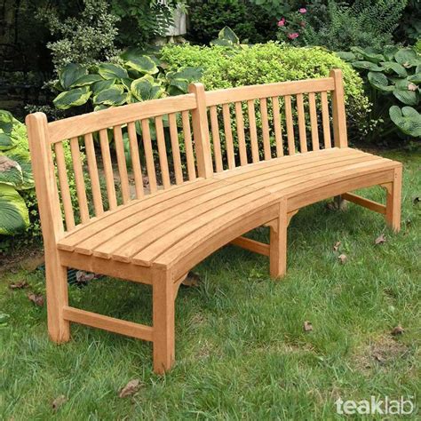 Buy Teak Wood Outdoor Armless Curved Bench Online | TeakLab