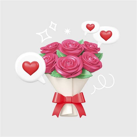 Pink Rose Bouquet D Valentine S Premium Psd Rawpixel