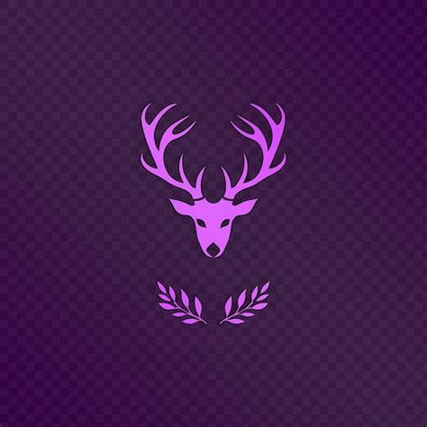 Premium Psd Purple Deer Head With A Purple Background With Purple Antlers