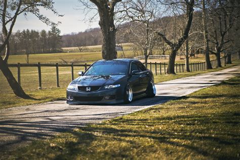 Black Acura Tsx Accord Honda P Stance Sedan Hd Wallpaper