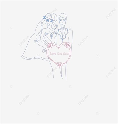 Bride And Groom Doodle Illustration Beautiful Art Flavor Vector