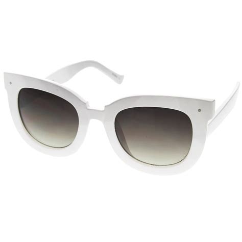 Womens Oversize Bold Horned Rim Cat Eye Sunglasses Zerouv