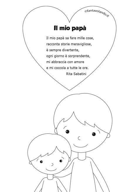 Il mio papà poesia e schede Fantavolando nel 2022 Papà Festa del