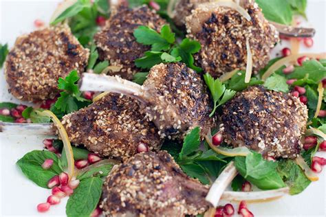 Dukkah Lamb Cutlets With Mint Pomegranate Salad Reddrop Group