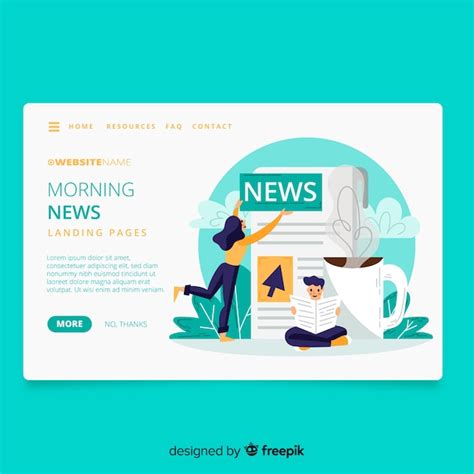 P Gina De Inicio Del Concepto De Noticias Vector Gratis