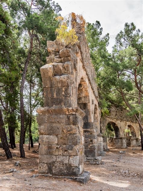 Ruins Of Aqueduct Of Ancient Phaselis City Famous Architectural