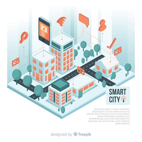 Free Vector Isometric Smart City Illustration