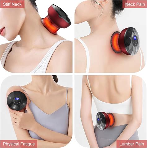 Electric Cupping Therapy Smart Scraping Massager Red Light Heating Body