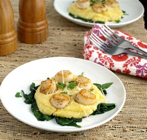 Pan Seared Scallops With Parmesan Polenta Kitchen Dreaming