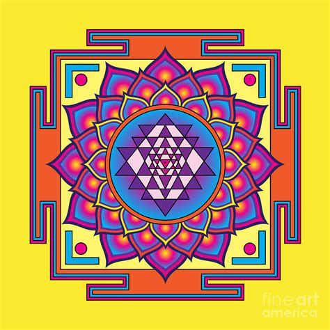 Sri Yantra Mandala Digital Art By Galactic Mantra Pixels