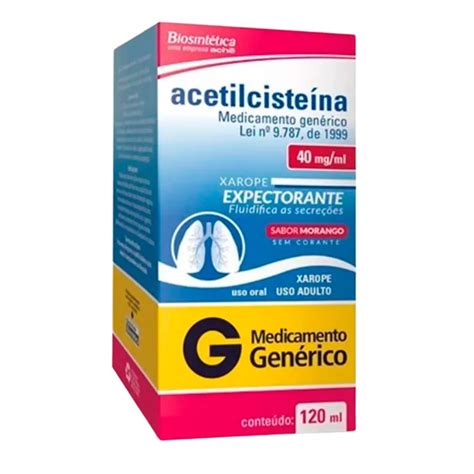 Como Tomar O Xarope Acetilcisteína - Acetilcisteína 40mg/ml Xarope Adulto Sabor Morango 120ml - Drogaria Araujo