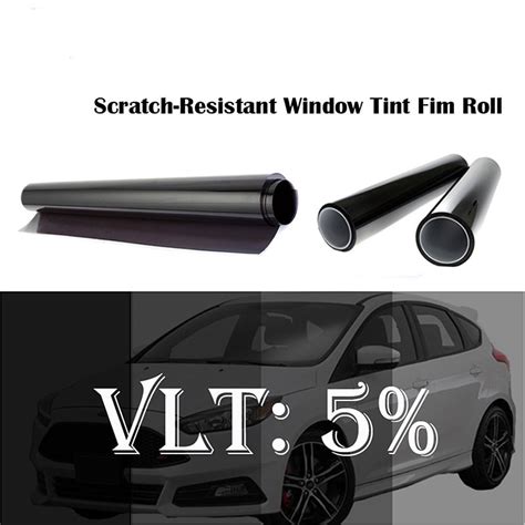 50cmx600cm Dark Black Car Window Tint Film Glass VLT 5 Roll 1 PLY Car