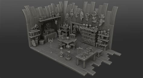 Wip Stylized Scene Occult Room Polycount