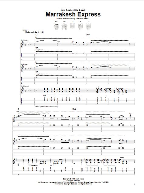 Marrakesh Express by Crosby, Stills & Nash - Guitar Tab - Guitar Instructor