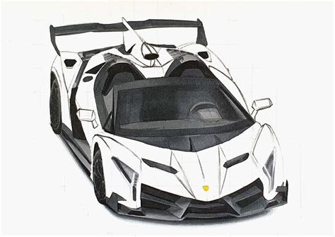 How To Draw A Lamborghini Veneno Roadster In Simple Steps